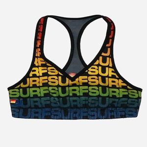 Aviator Nation V-Cut Surf Repeat Sports Bra - Adult Small